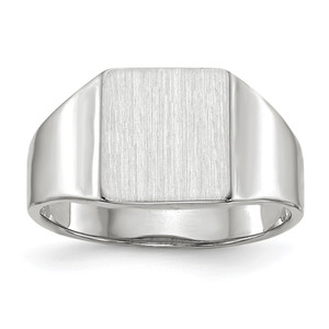 14k White Gold 8.5x9.5mm Open Back Signet Ring