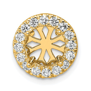 14k 1/2 carat Lab Grown Diamond VS/SI+ G+ Semi Mount Round Halo Chain Slide Pendant