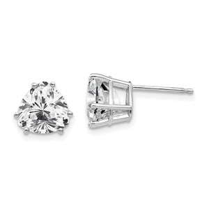 14k White Gold 8mm Trillion Cubic Zirconia Earrings