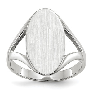 14k White Gold 9.0x17.0mm Closed Back Signet Ring