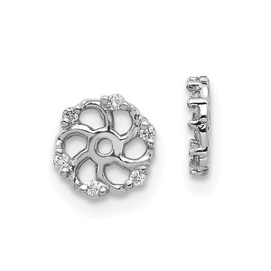 14k White Gold AA Diamond Earring Jacket - EJ-FCB18D2F-9268