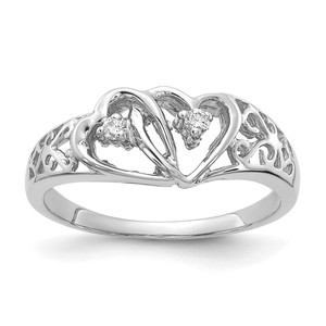 14k White Gold AA Diamond heart ring - Y1-C30398B3-3137