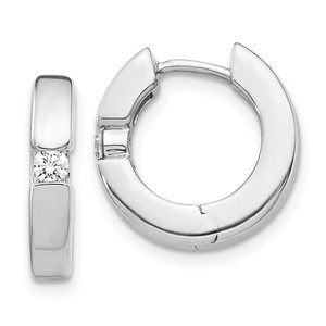 14k White Gold AA Diamond Hinged Hoop Earrings - EM-05D0765D-5488