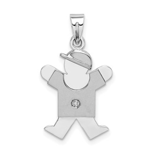 14k White Gold AA Diamond Kid Pendant - XK-EDAC9B7E-1851