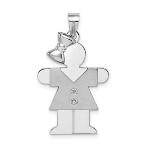 14k White Gold AA Diamond Kid Pendant - XK-FDA7D3F6-1776