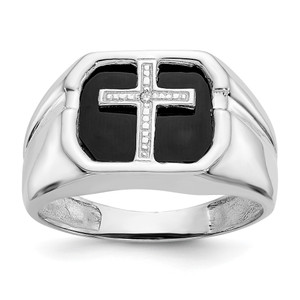 14k White Gold AA Diamond men's ring - Y4-1A1C1835-8125