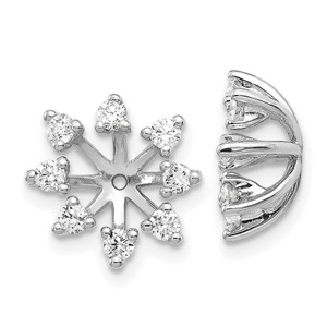14k White Gold AA Fancy Diamond Earring Jacket - EJ-06068A03-6188