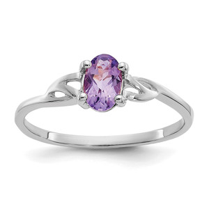 14k White Gold Amethyst Birthstone Ring - XB-48E6A730-2451