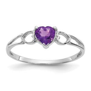 14k White Gold Amethyst Birthstone Ring - XB-559AFCB1-8024