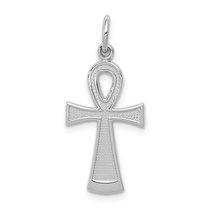 14k White Gold Ankh Cross Pendant - C7-F7EB4441-2554