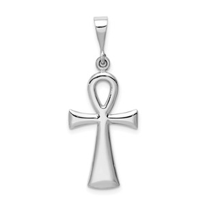 14k White Gold Ankh Cross Pendant - D1-CA3BAAFC-3880