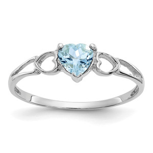 14k White Gold Aquamarine Birthstone Ring - XB-38170990-2208
