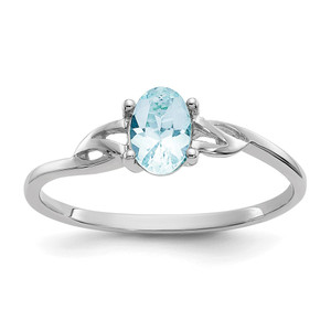 14k White Gold Aquamarine Birthstone Ring - XB-7EF9C081-3456