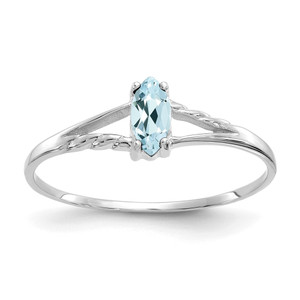 14k White Gold Aquamarine Birthstone Ring - XB-B84E23C8-1712