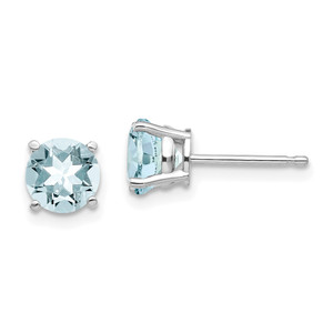 14k White Gold Aquamarine Earrings - XE-04F12CD3-2752