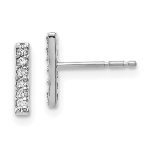 14k White Gold Bar Earrings Mtg (nonRhodium)