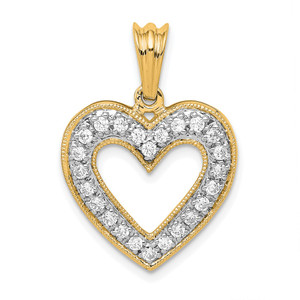 14k 1/3 carat Lab Grown Diamond VS/SI+ G+ Complete Heart Pendant