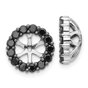14k White Gold Black Diamond Earring Jackets - EJ-AAD48A11-3180
