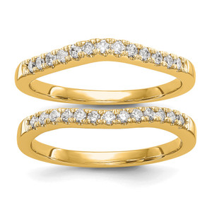 14k 1/3 carat Lab Grown Diamond VS/SI+ G+ Complete Set of Two Curved Wedding Bands