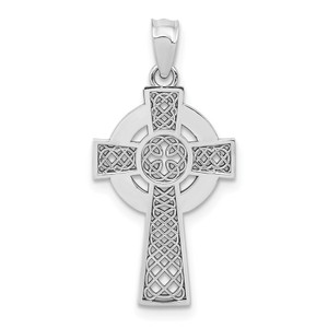 14k White Gold Celtic Cross Pendant - K5-68C8D2F7-5625