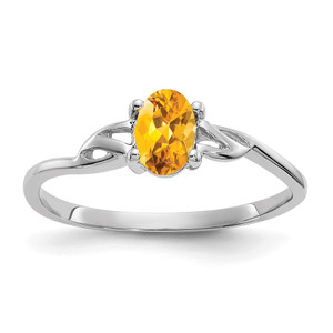 14k White Gold Citrine Birthstone Ring - XB-E88EA2E6-4453