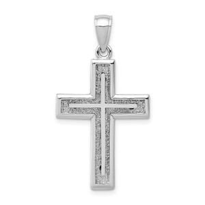 14K White Gold Cross Charm - K8-CD13851C-3031