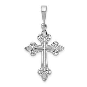 14k White Gold Cross Pendant - K3-F433D039-8388