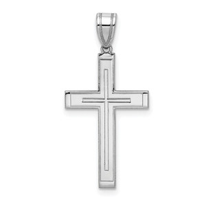 14k White Gold Cross Pendant - XR-9A64359E-1959