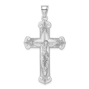 14K White Gold Crucifix Charm - K9-3F834AAD-3774