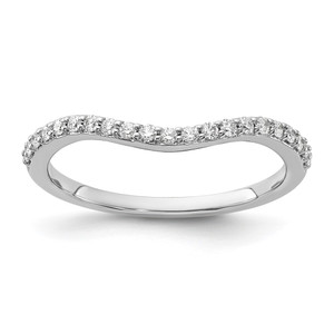 14k White Gold Curved Diamond Ring