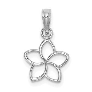 14K White Gold Cut Out Flower Charm