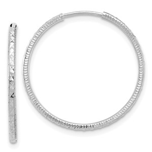 14k White Gold D/C 1.50mm Endless Hoop Earrings - TF-C22DB3C9-1686