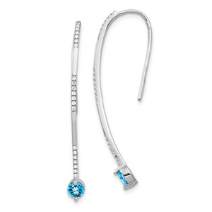14k White Gold Diamond and Blue Topaz Earrings - EM-C2C6EF23-1963