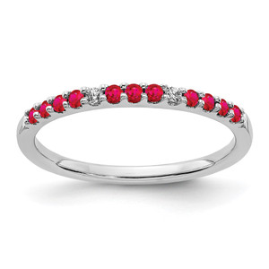 14k White Gold Diamond and Ruby Band - RM-94434C7B-4785