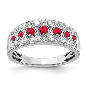 14k White Gold Diamond and Ruby Fancy Ring - RM-ED2651EB-2857