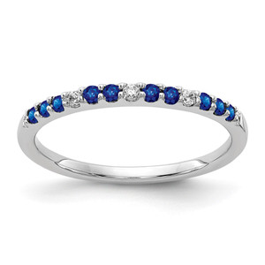 14k White Gold Diamond and Sapphire Band - RM-73B7125E-4981
