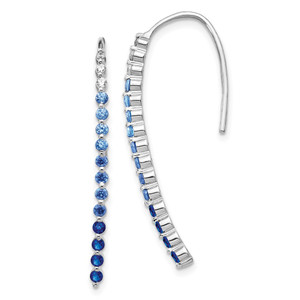 14k White Gold Diamond and Sapphire Earrings - EM-2ABC9C87-1771