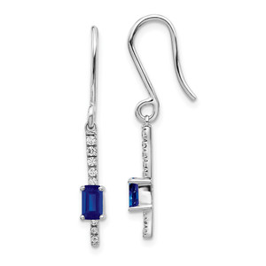 14k White Gold Diamond and Sapphire Fancy Earrings - EM-E7CA1470-9460
