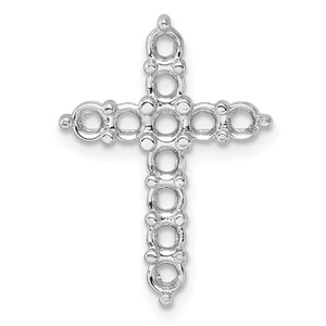 14k White Gold Diamond Cross Chain Slide Mounting - PM-82414087-1236