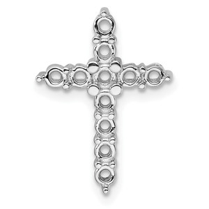 14k White Gold Diamond Cross Chain Slide Mounting - PM-E9B69841-7499