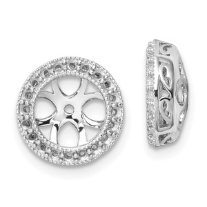 14k White Gold Diamond Earring Jacket Mountings - XJ-A6F5133F-6163