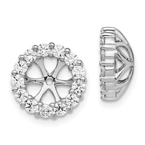 14k White Gold Diamond Earring Jackets - EJ-C1502435-9202