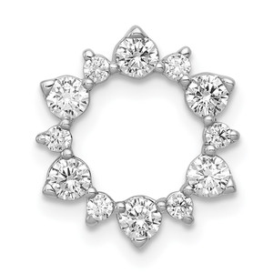 14k White Gold Diamond Fancy Circle Chain Slide - PM-67CAEDF6-3128