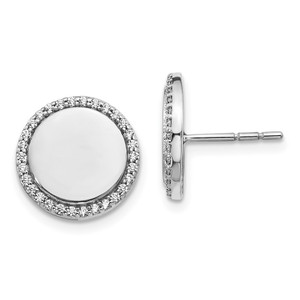 14k White Gold Diamond Fancy Circle Earrings - EM-CED24910-7951