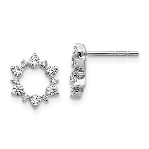 14k White Gold Diamond Fancy Sunburst Earrings