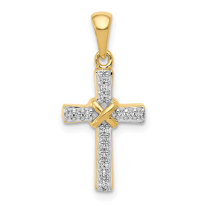 14k 1/6ct. Diamond Latin Cross Pendant - PM-30E31586-3662
