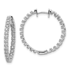 14k White Gold Diamond Hinged Hoop Earring Mountings - XE-BC351404-2901