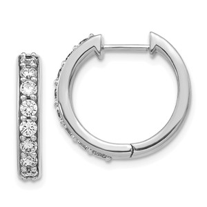 14k White Gold Diamond Hinged Hoop Earrings - EM-3A3BC79F-8474