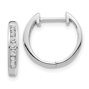 14k White Gold Diamond Hinged Hoop Earrings - EM-525706FE-7805