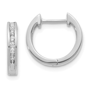 14k White Gold Diamond Hinged Hoop Earrings - EM-5AEB08A2-1086